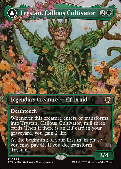Trystan, Callous Cultivator // Trystan, Penitent Culler (291) - BORDERLESS