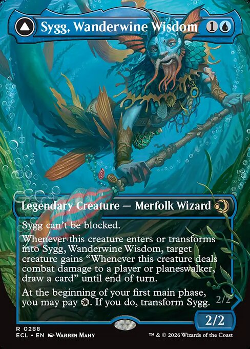 Sygg, Wanderwine Wisdom // Sygg, Wanderbrine Shield (288) - BORDERLESS
