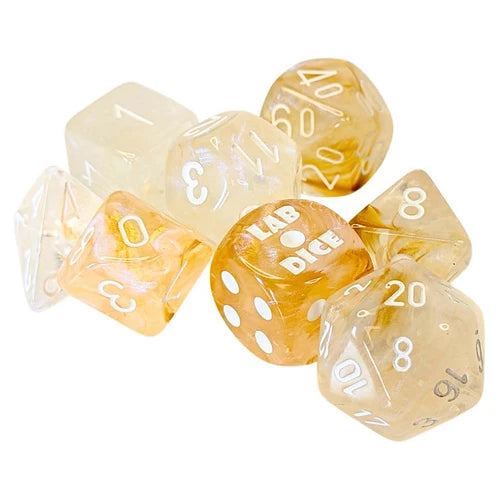 Borealis® Polyhedral Champagne/white 7-Die Set (with bonus die