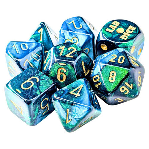 Gemini® Polyhedral Green-Teal/gold 7-Die Set (with bonus die
