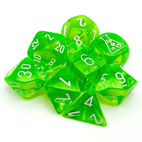 7-set Translucent Rad Green with White